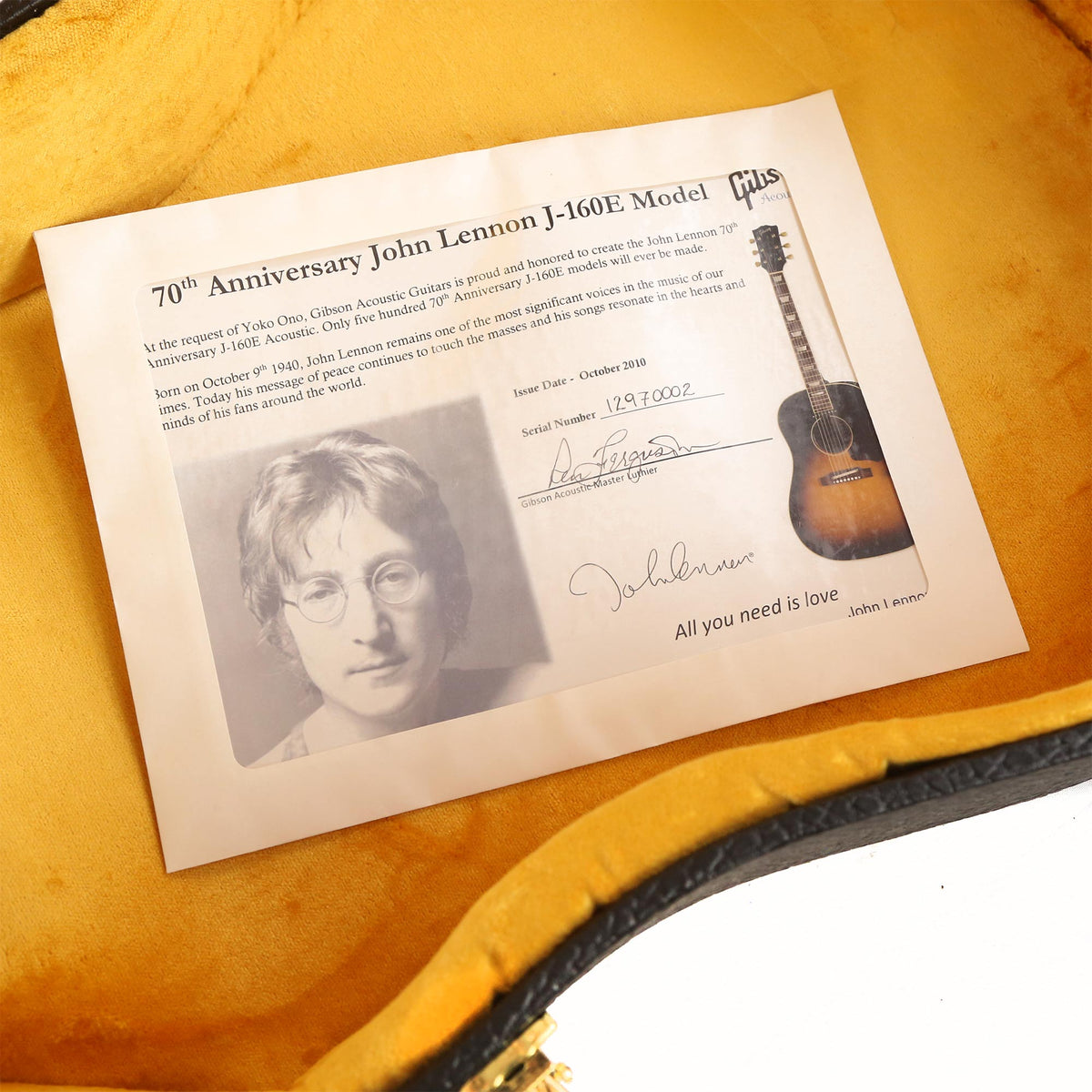 Gibson 70th Anniversary John Lennon J-160E Acoustic-Electric Sunburst 2010 — 8