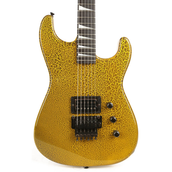 1988 Jackson USA Bolt On Electric Guitar Black & Yellow Crackle