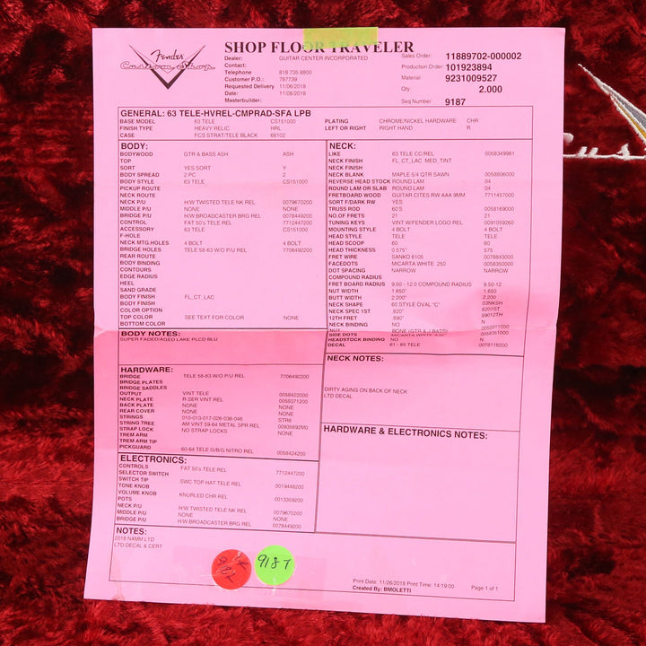 Fender Custom Shop 1963 Telecaster Heavy Relic Super Faded Aged Lake Placid Blue 2018