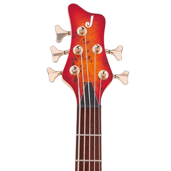 Jackson Pro Series Spectra Bass SB V Poplar Burl Caramelized Jatoba Fingerboard Transparent Cherry Burst Used