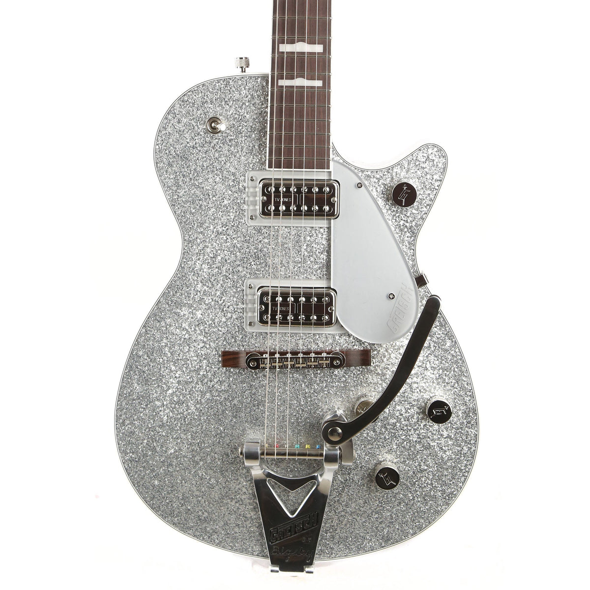 Gretsch G6129T-89VS Vintage Select ‘89 Sparkle Jet with Bigsby Rosewood Fingerboard Silver Sparkle — 1