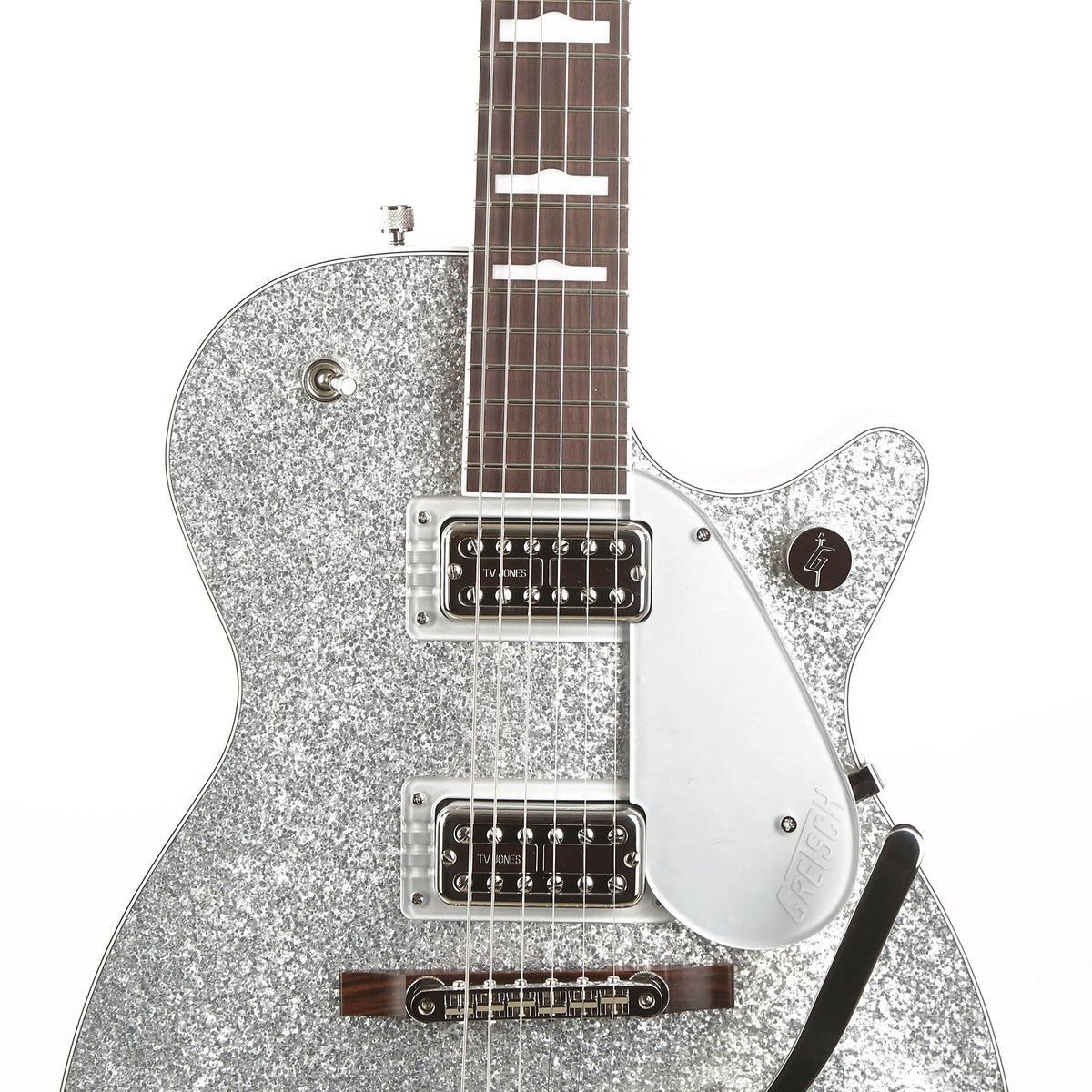 Gretsch G6129T-89VS Vintage Select ‘89 Sparkle Jet with Bigsby Rosewood Fingerboard Silver Sparkle — 6