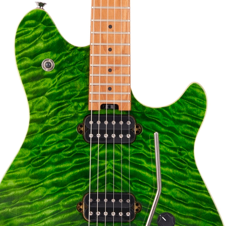 EVH Wolfgang Standard QM Baked Maple Fingerboard Transparent Green Used