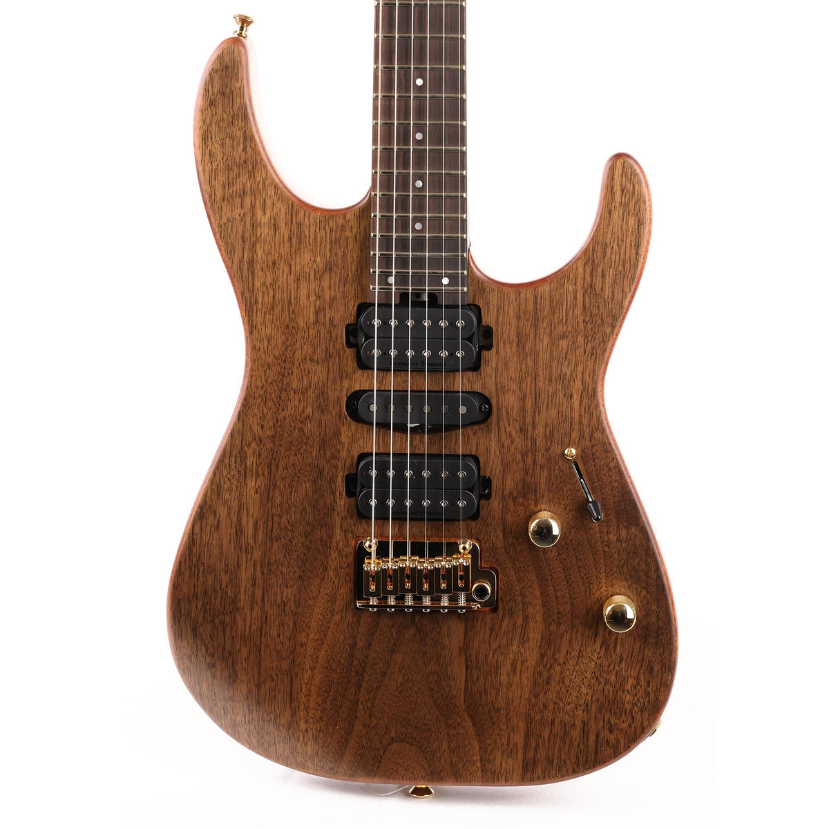 Charvel MJ DK24 HSH 2PT E Mahogany with Figured Walnut Streaky Ebony Fingerboard Natural Used — 1
