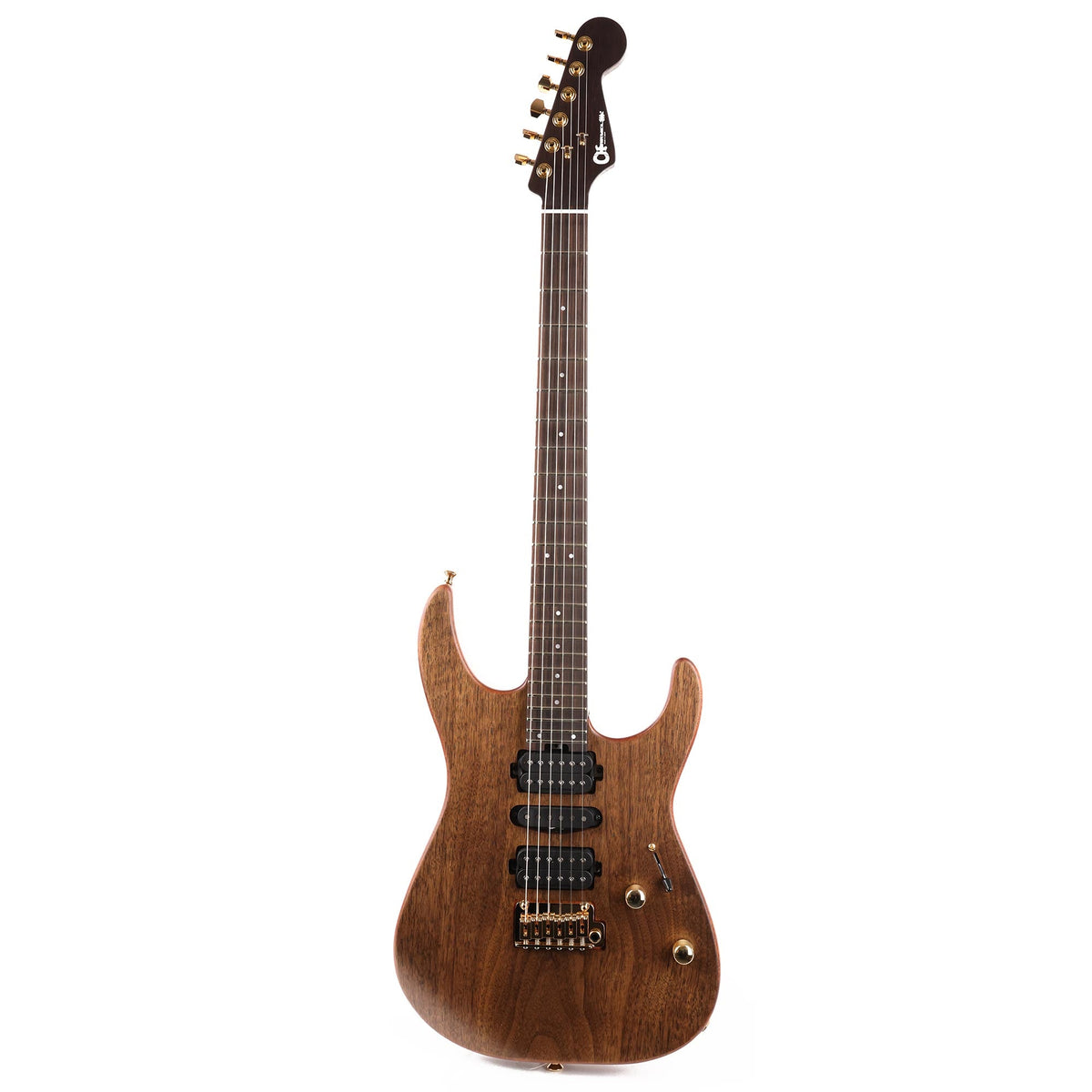 Charvel MJ DK24 HSH 2PT E Mahogany with Figured Walnut Streaky Ebony Fingerboard Natural Used — 2