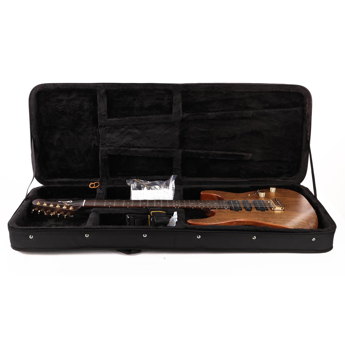 Charvel MJ DK24 HSH 2PT E Mahogany with Figured Walnut Streaky Ebony Fingerboard Natural Used — 8