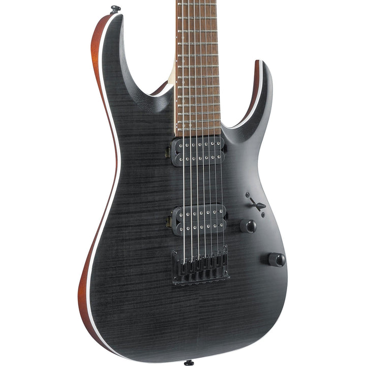 Ibanez Rga Standard Ibanez RGA Standard 7-String RGA742FM Transparent Gray Flat | The Music Zoo