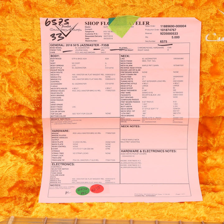 Fender Custom Shop '50s Jazzmaster Journeyman Relic Faded 3-Tone Sunburst 2018