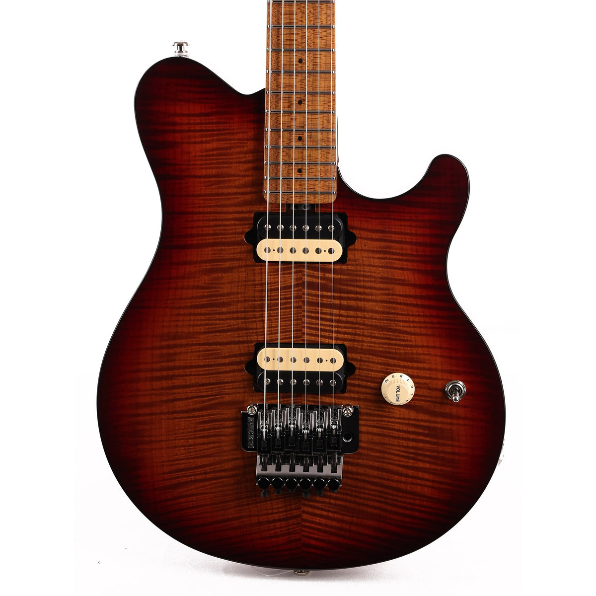 Ernie Ball Music Man Axis Guitar Roasted Amber Flame Top — 1