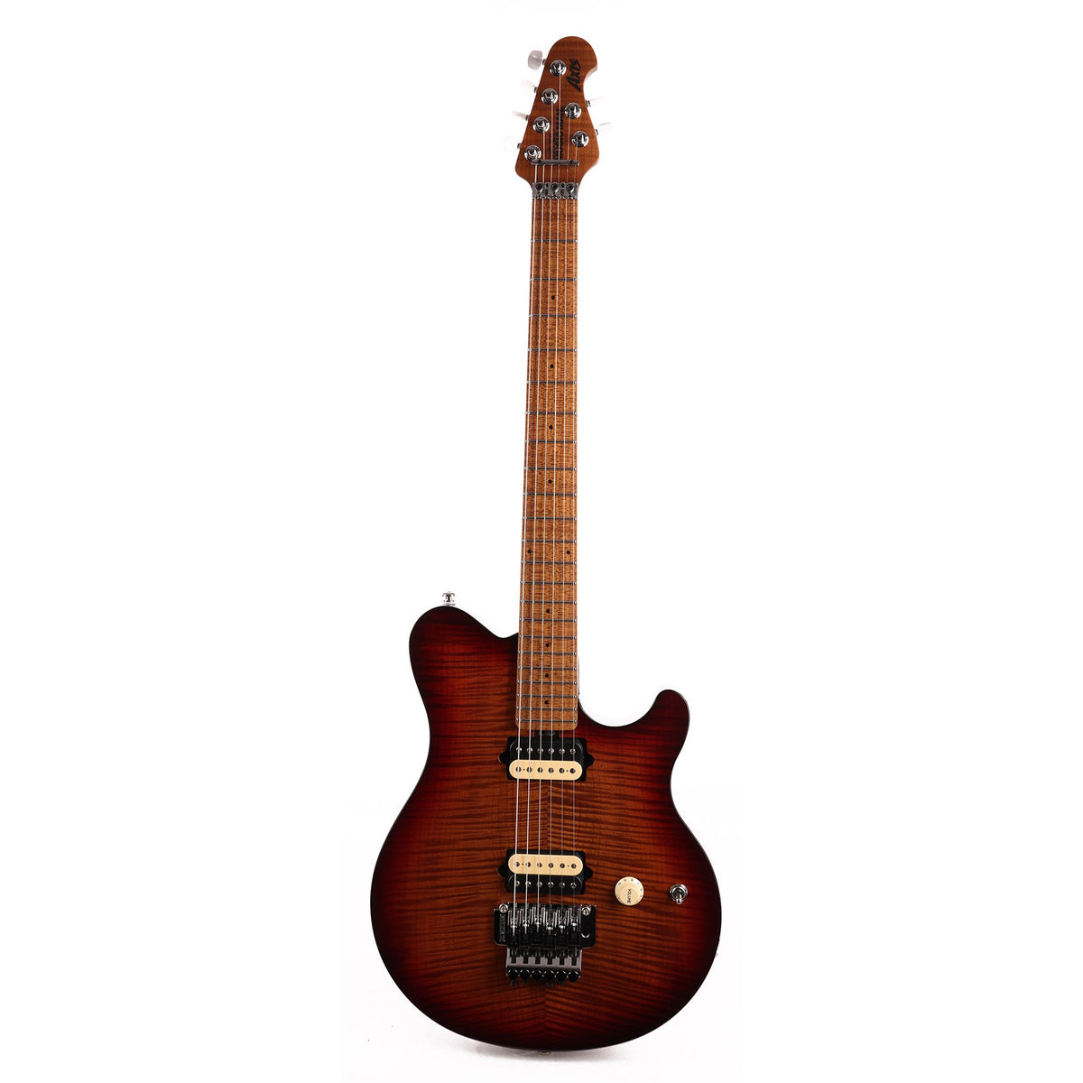 Ernie Ball Music Man Axis Guitar Roasted Amber Flame Top — 2
