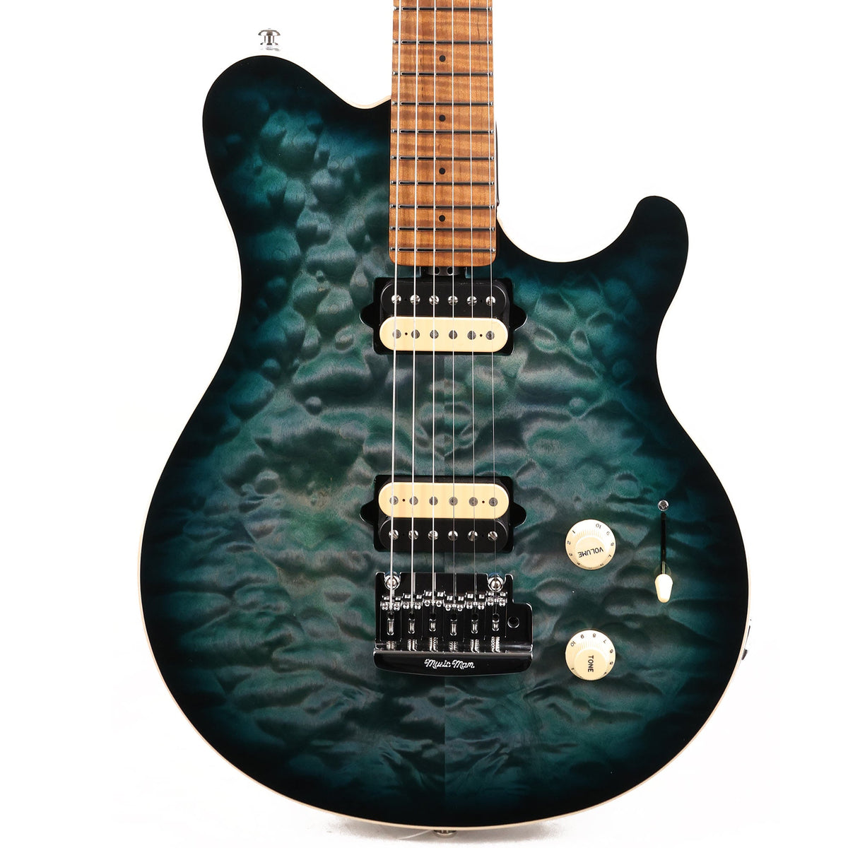 Ernie Ball Music Man Axis Super Sport Yucatan Blue Quilt Top 2022 — 1