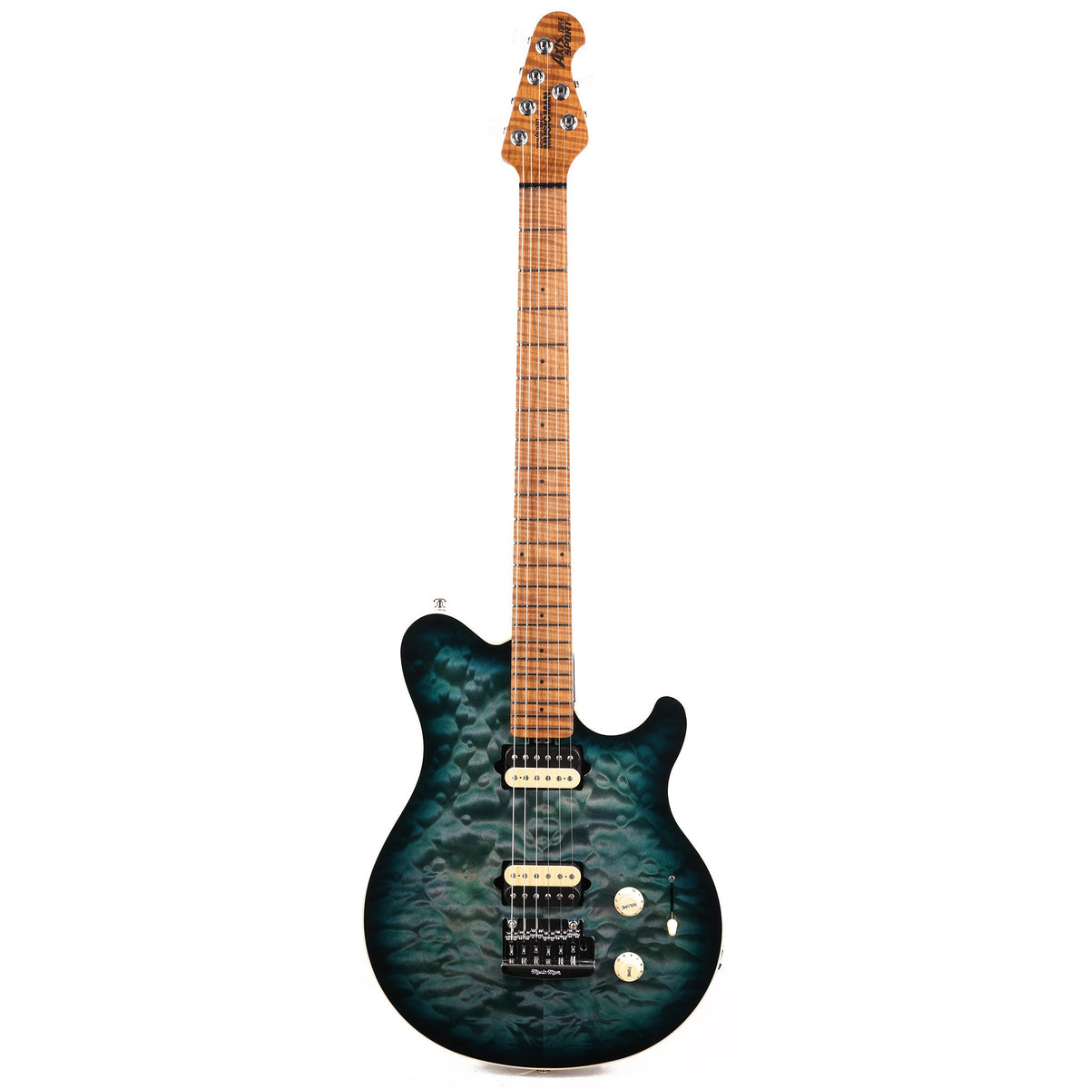 Ernie Ball Music Man Axis Super Sport Yucatan Blue Quilt Top 2022 — 2