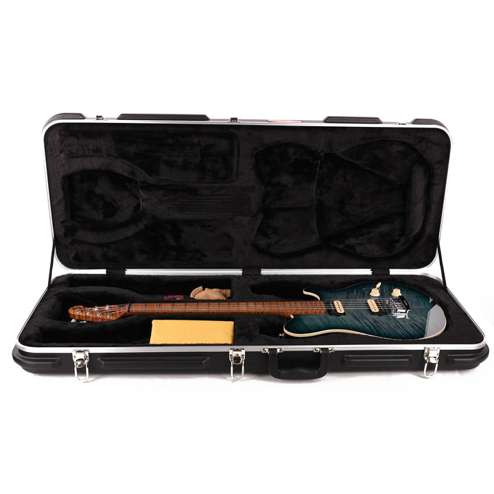Ernie Ball Music Man Axis Super Sport Guitar Yucatan Blue Flame Top