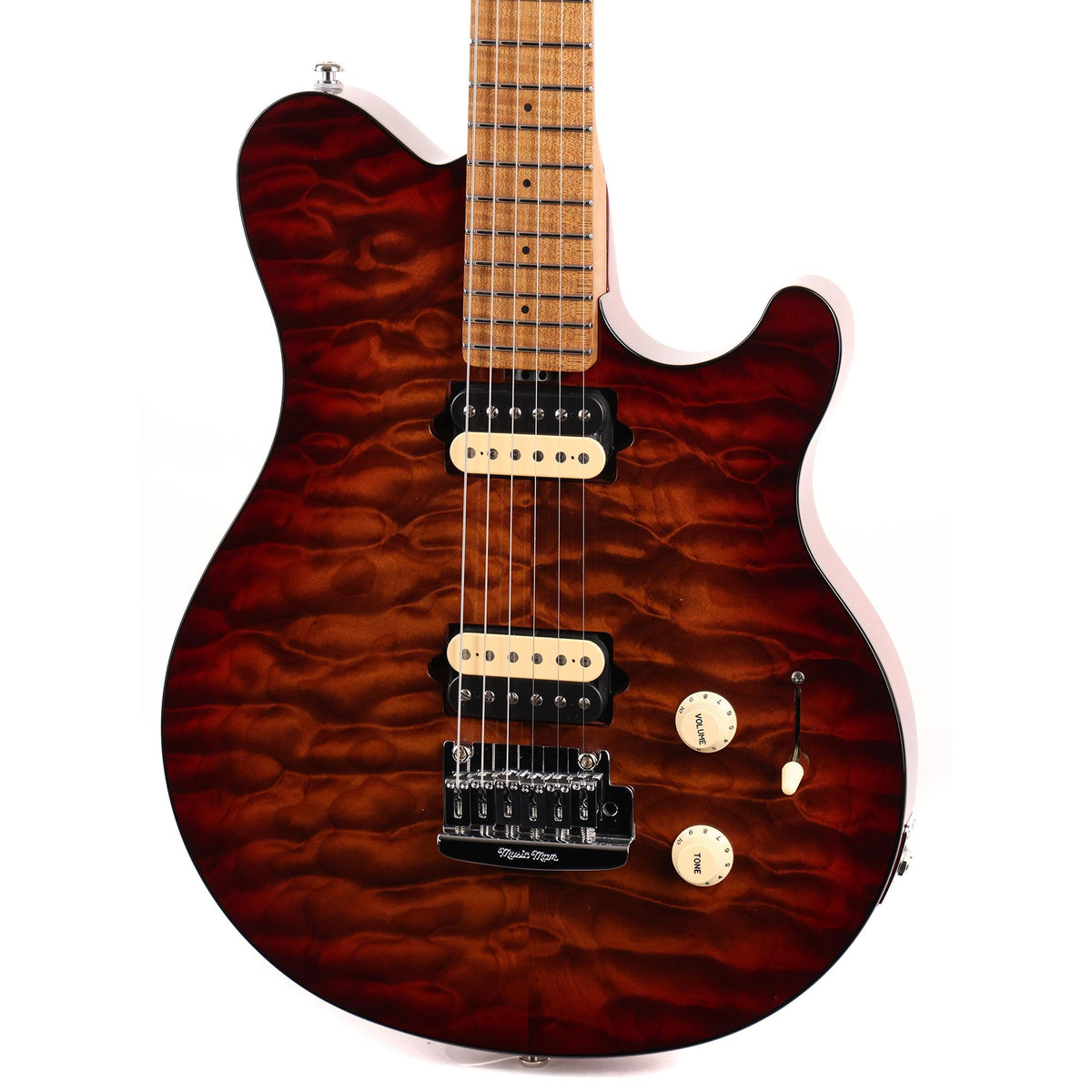 Ernie Ball Music Man Axis Super Sport Guitar Roasted Amber Quilt Top 2021 — 7