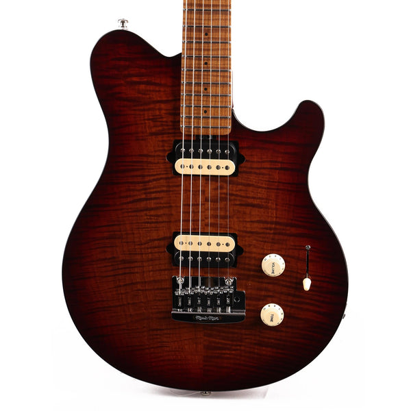 Ernie Ball Music Man Axis Super Sport Guitar Roasted Amber Flame Top 2021