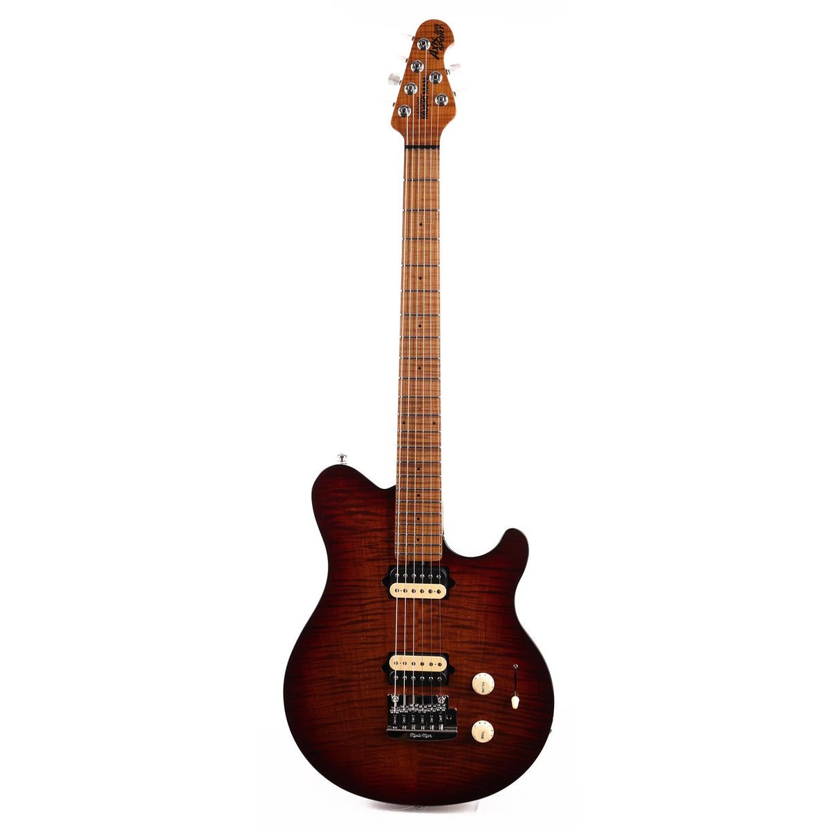 Ernie Ball Music Man Axis Super Sport Guitar Roasted Amber Flame Top 2021 — 2