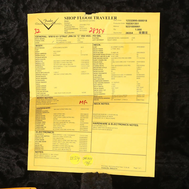 Fender Custom Shop '61 Stratocaster Faded Sonic Blue 2020