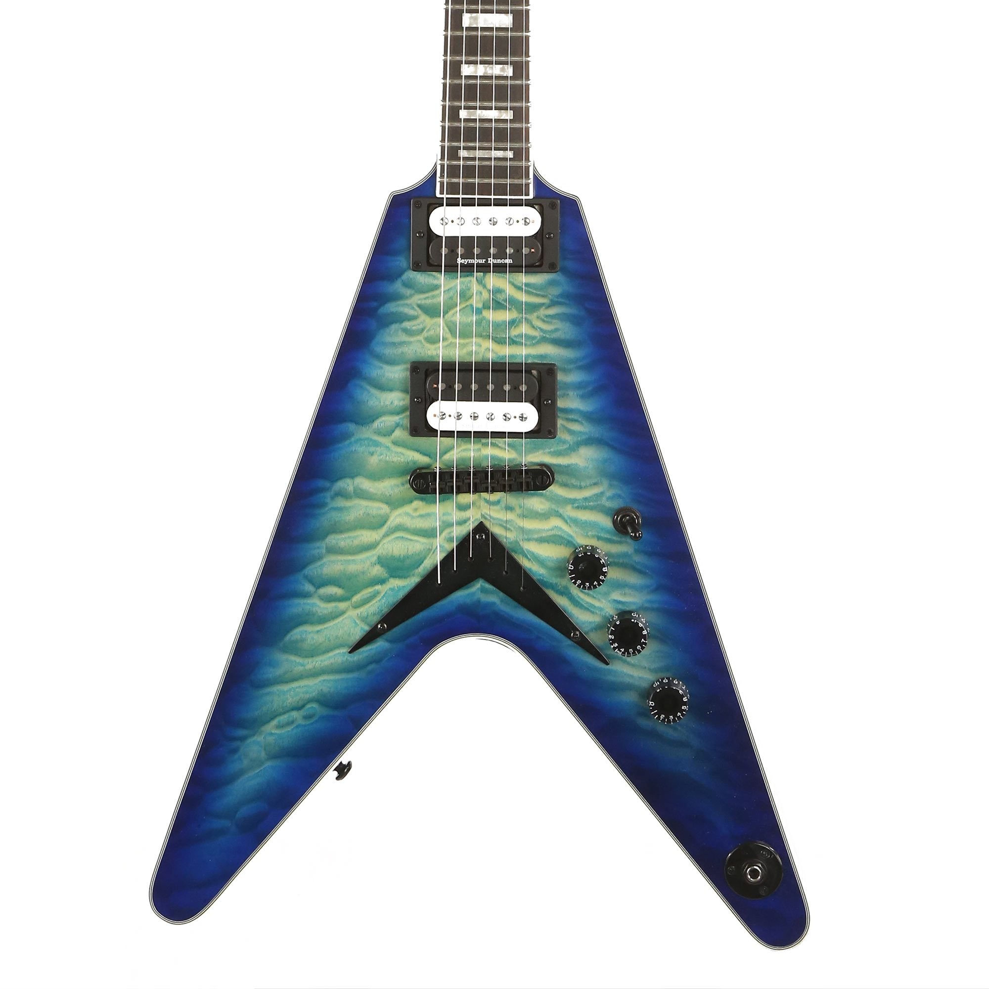Dean V Select Quilt Top Ocean Burst Used | The Music Zoo