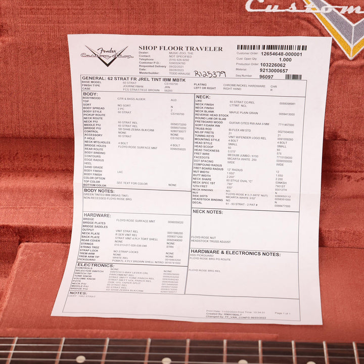 Fender Custom Shop ZF Stratocaster Journeyman Relic Ice Blue Metallic Masterbuilt Todd Krause