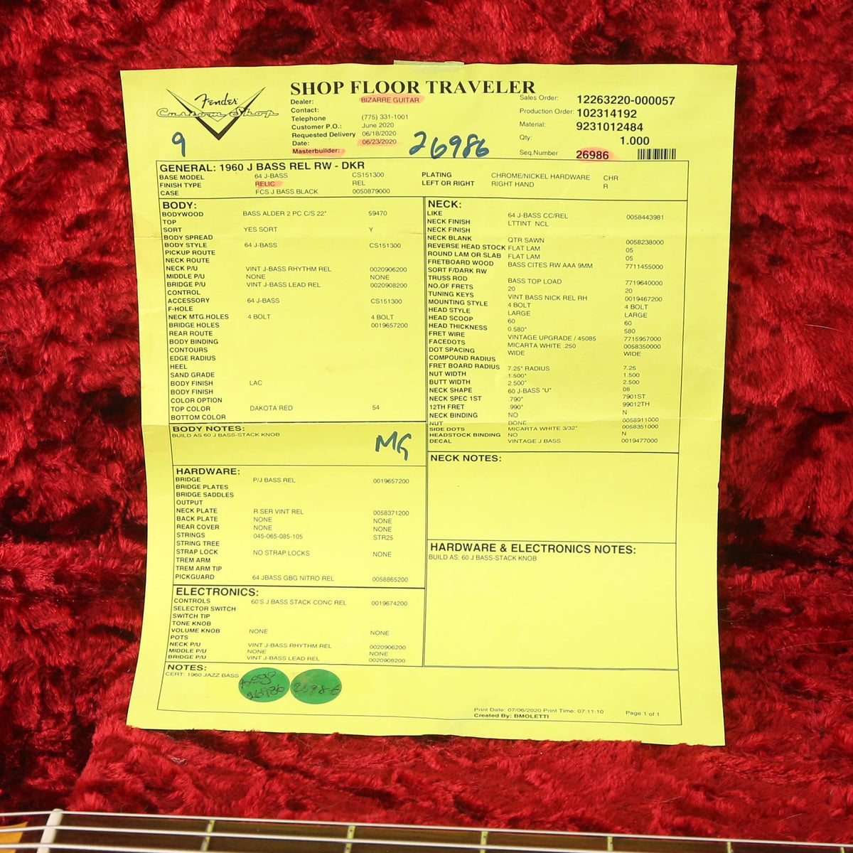 Fender Custom Shop 1960 Jazz Bass Relic Dakota Red 2020 — 11