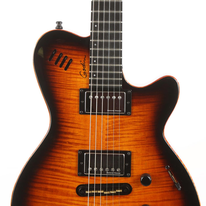 Godin LGX-SA Cognac Burst Flame AAA Used
