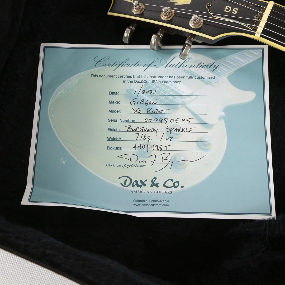 Gibson SG Aged and Relic by Dax & Co. Burgundy Sparkle 2008 — 11