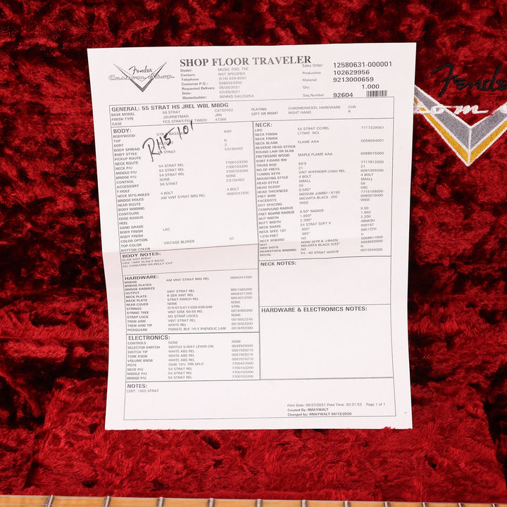 Fender Custom Shop '55 Stratocaster Journeyman Relic White Blonde Masterbuilt Dennis Galuszka