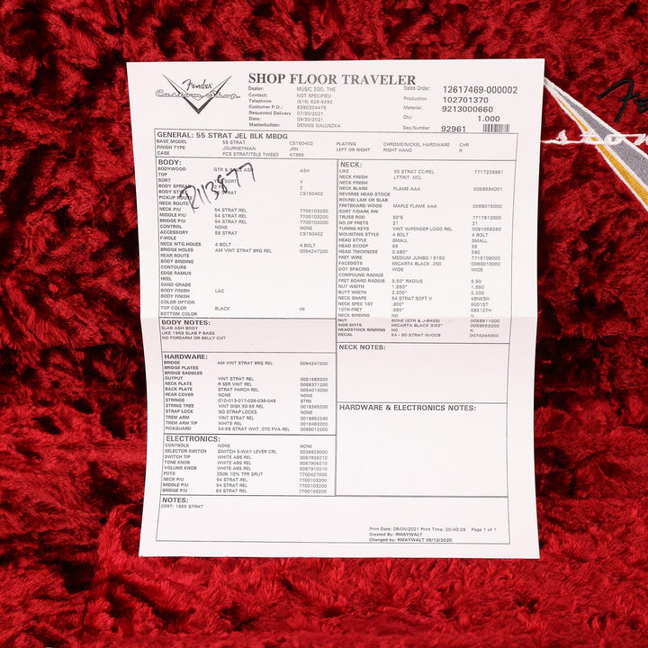 Fender Custom Shop '55 Stratocaster Journeyman Relic Black Masterbuilt Dennis Galuszka