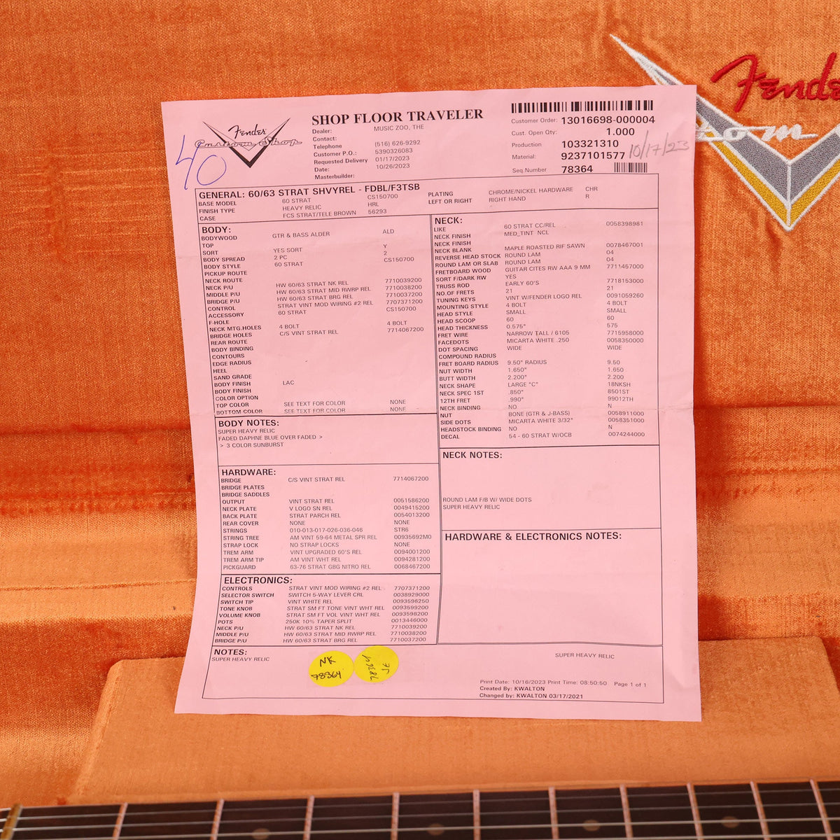 Fender Custom Shop 60/63 Stratocaster Super Heavy Relic Faded Daphne Blue over 3-Tone Sunburst — 10
