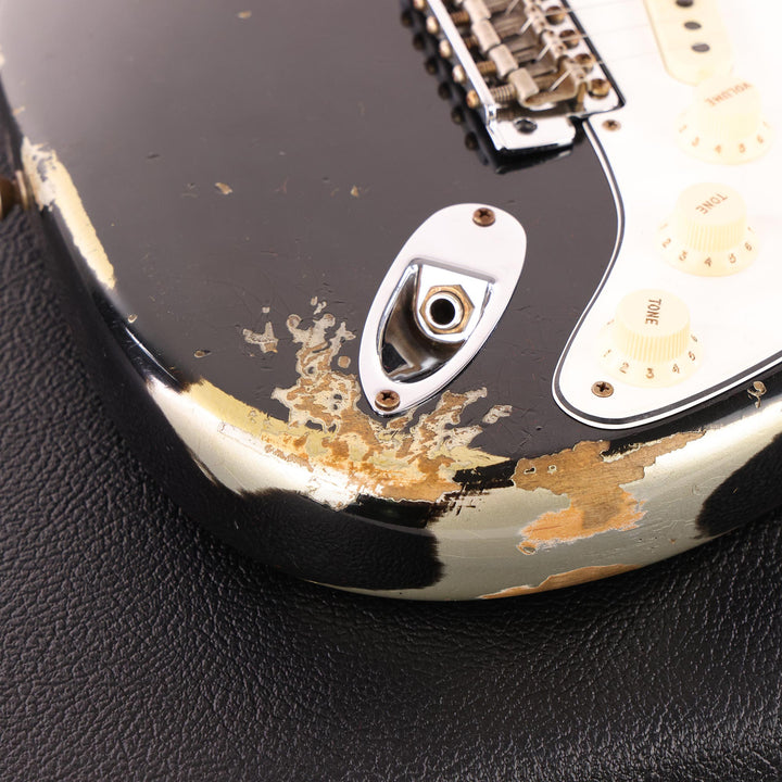Fender Custom Shop 1967 Stratocaster Heavy Relic Faded Black over Faded Inca Silver Used