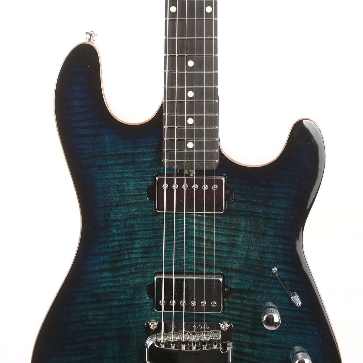 Ernie Ball Music Man Sabre Guitar HH Deep Blue Burst 2020 — 6