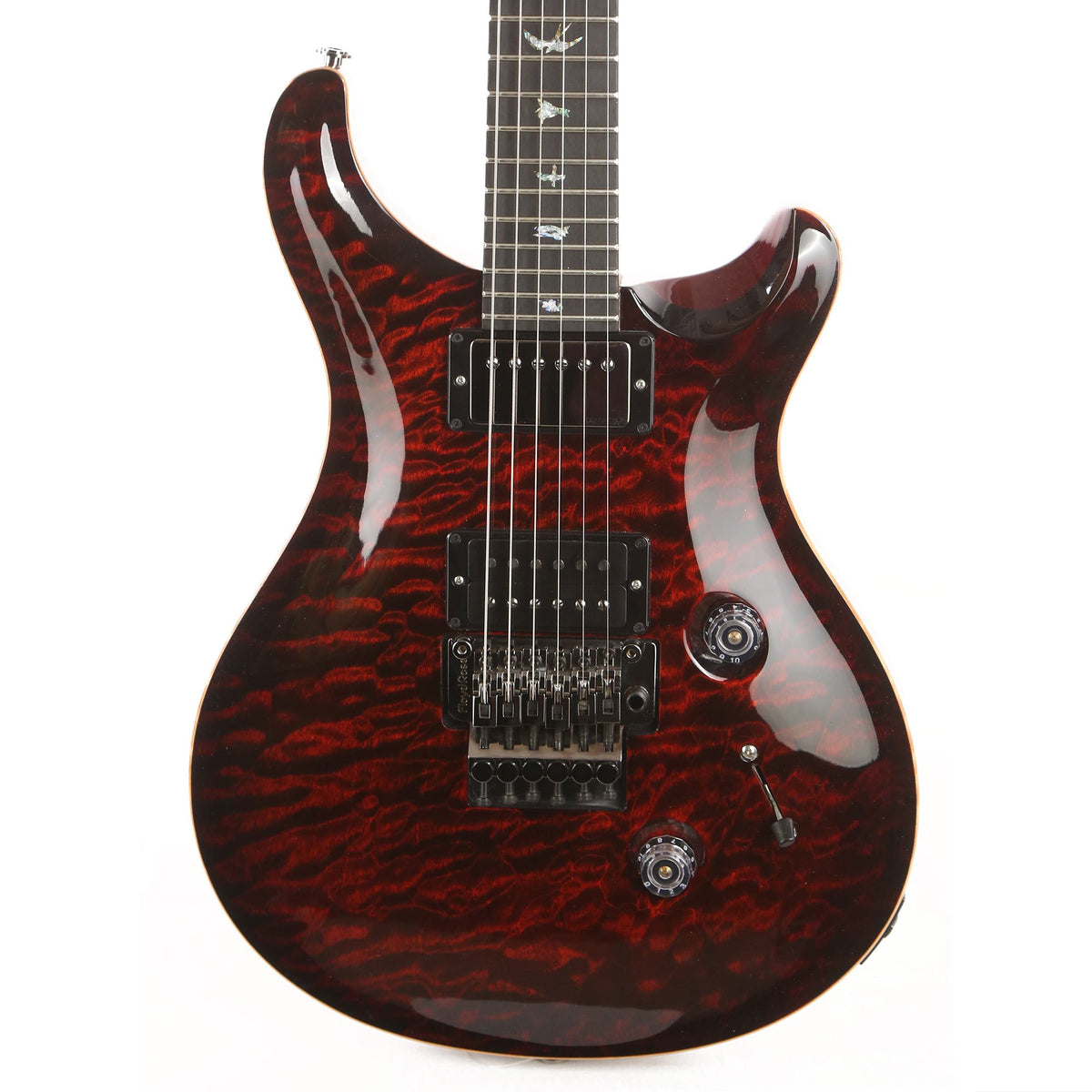 PRS Wood Library Custom 24 Floyd 10-Top 1-Piece Flame Maple Transparent Red — 1