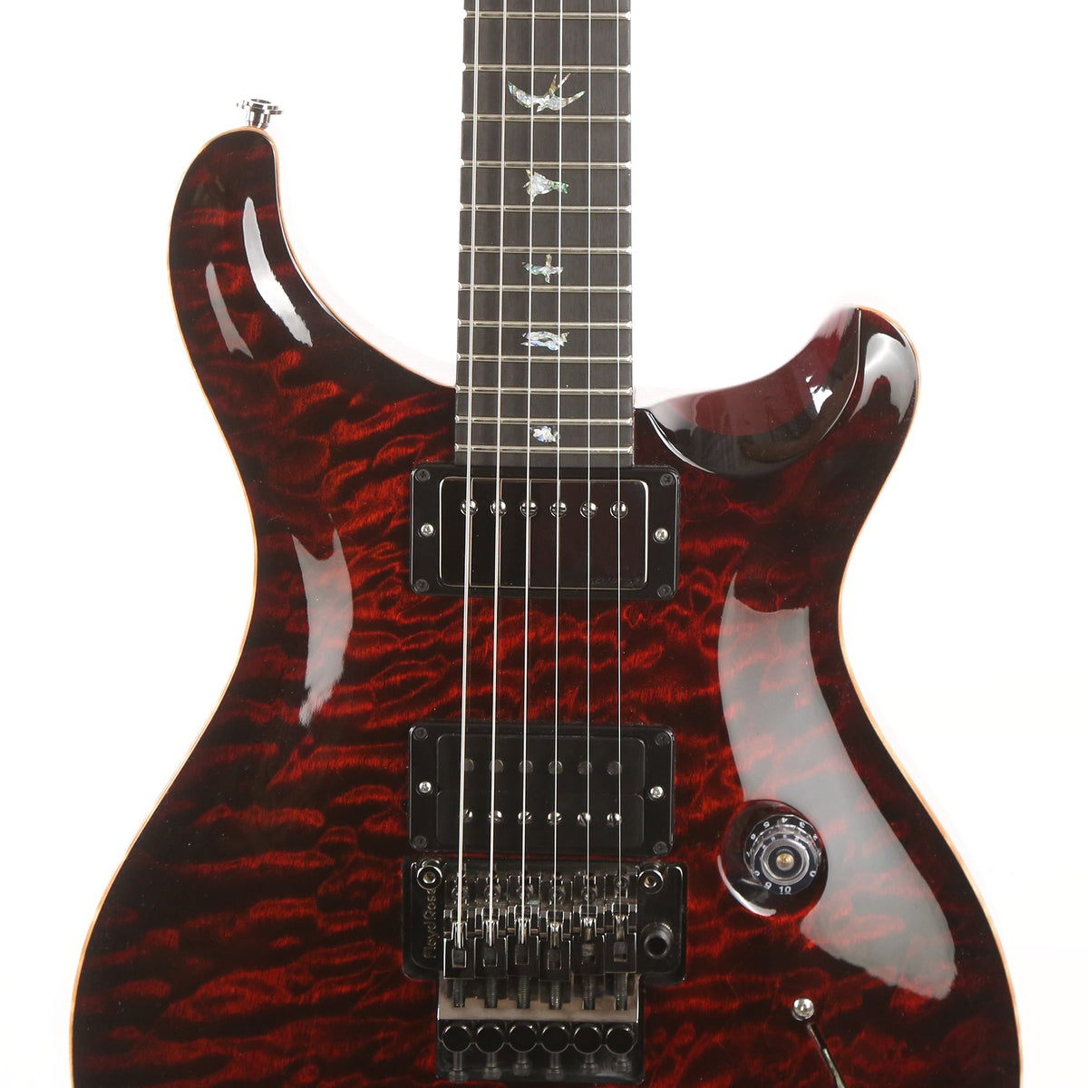 PRS Wood Library Custom 24 Floyd 10-Top 1-Piece Flame Maple Transparent Red — 6