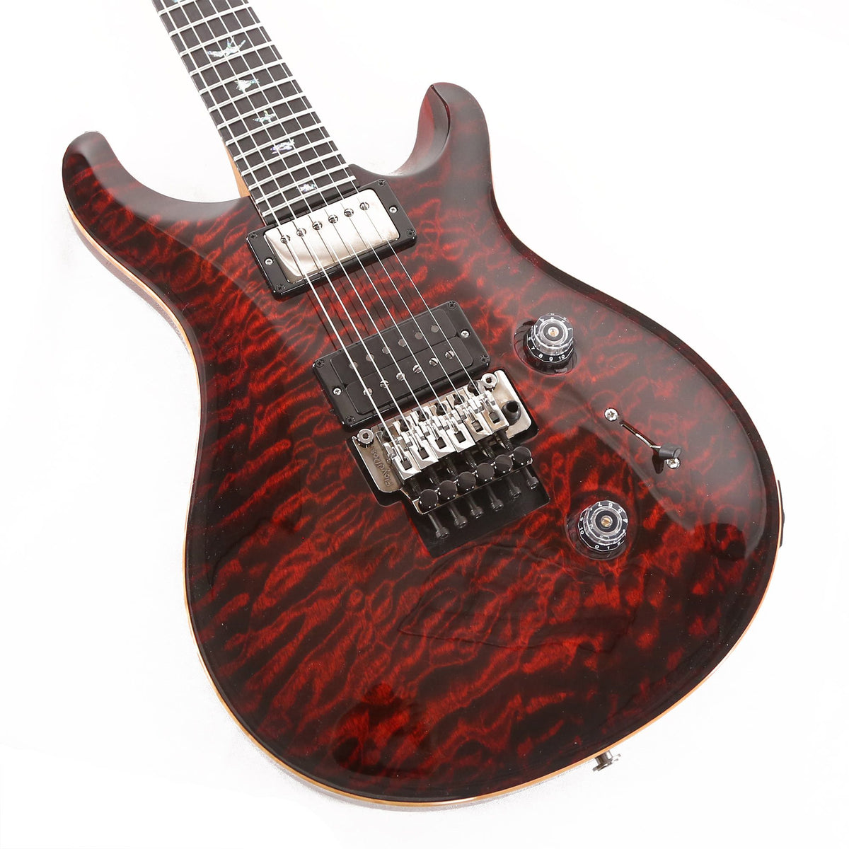 PRS Wood Library Custom 24 Floyd 10-Top 1-Piece Flame Maple Transparent Red — 8
