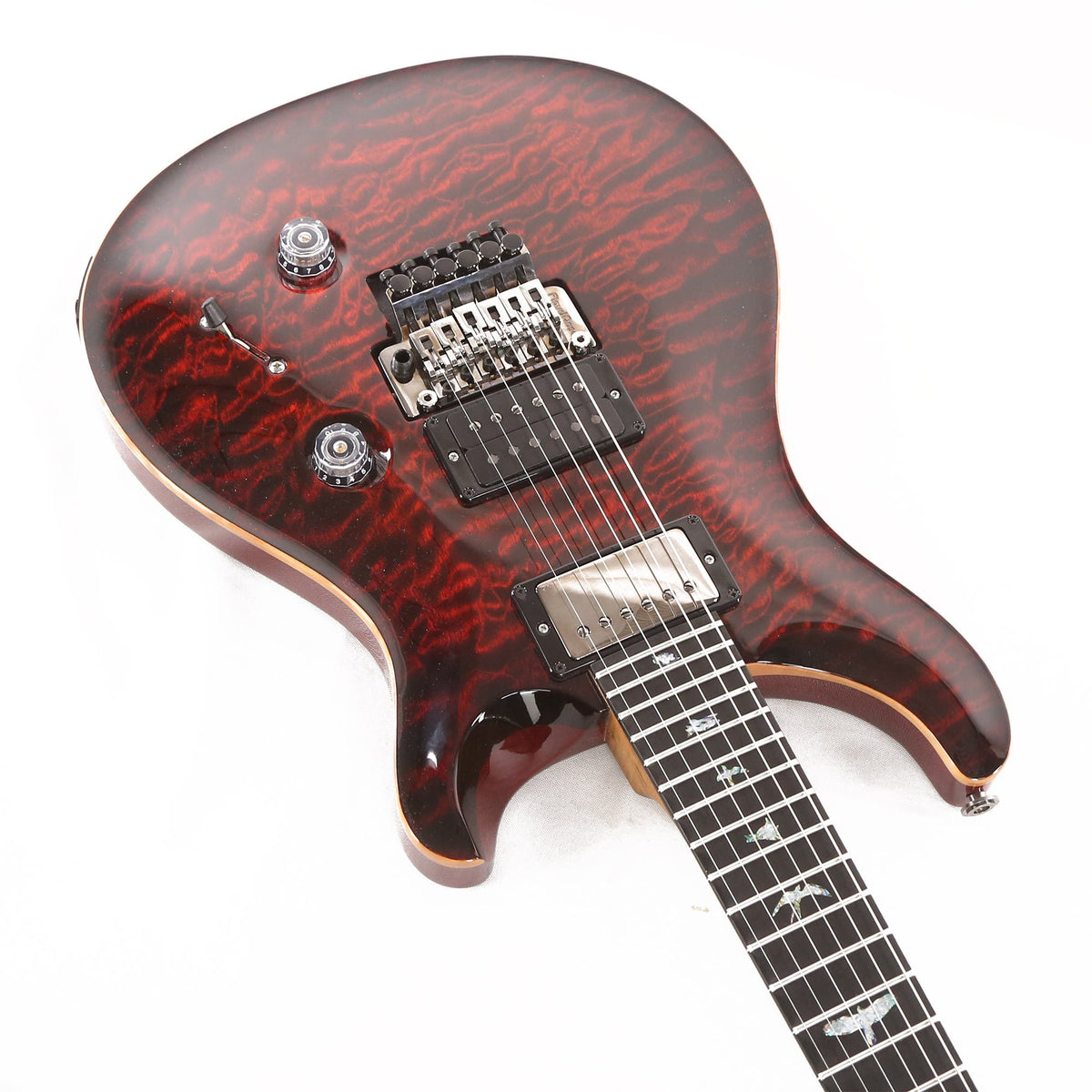 PRS Wood Library Custom 24 Floyd 10-Top 1-Piece Flame Maple Transparent Red — 9