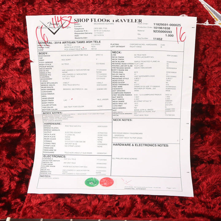 Fender Custom Shop Artisan Tamo Ash Telecaster Wide-Fade Chocolate 2-Color Sunburst 2019