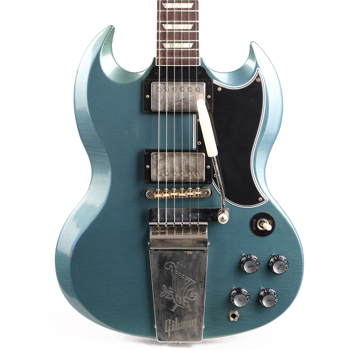 Gibson Custom Shop 1964 SG Standard Reissue Maestro Light Aged Antique Pelham Blue — 1