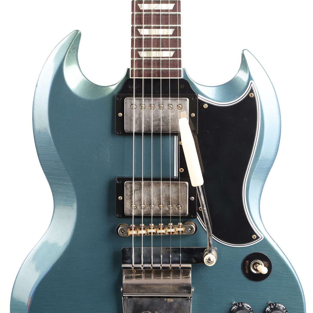 Gibson Custom Shop 1964 SG Standard Reissue Maestro Light Aged Antique Pelham Blue — 6