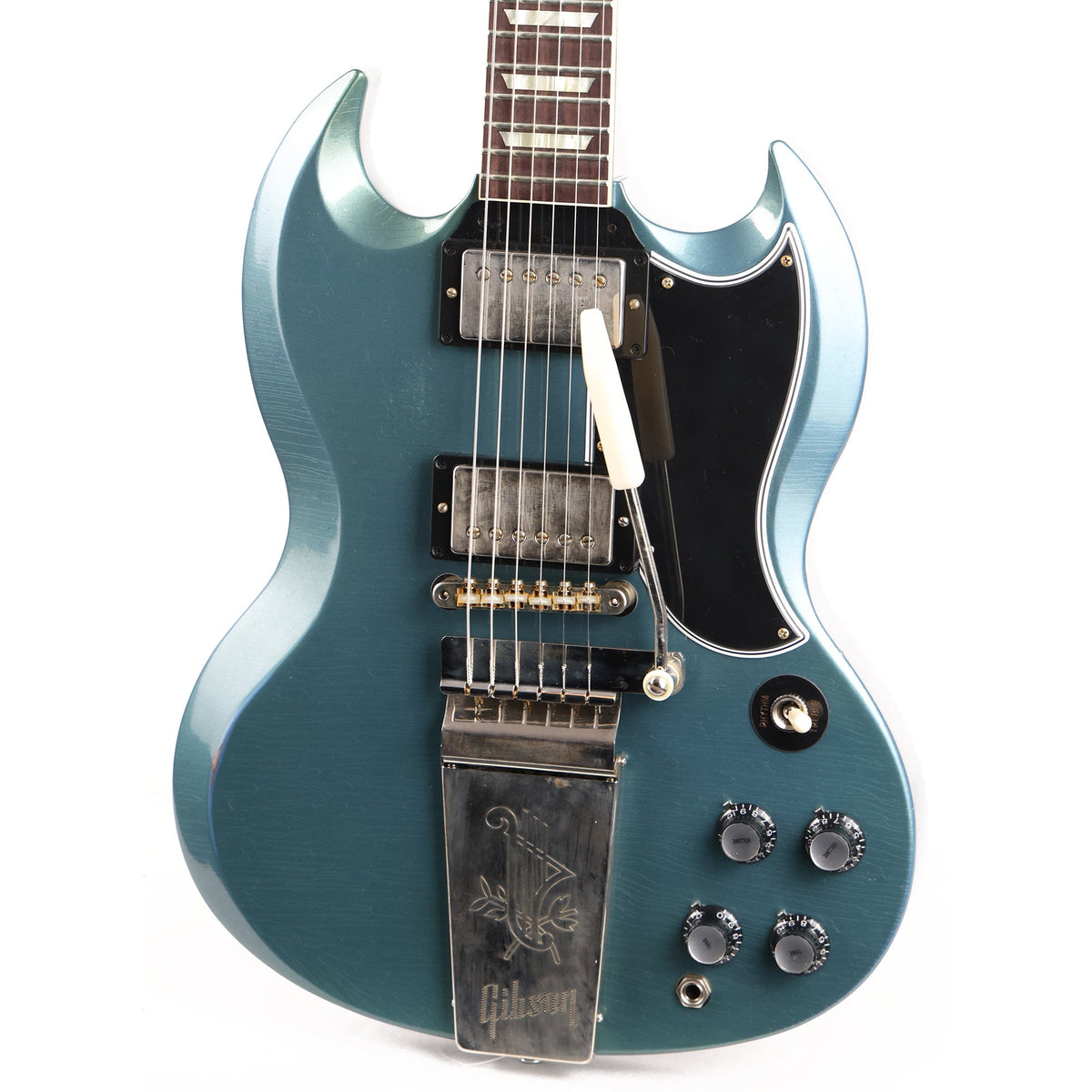Gibson Custom Shop 1964 SG Standard Reissue Maestro Light Aged Antique Pelham Blue — 7
