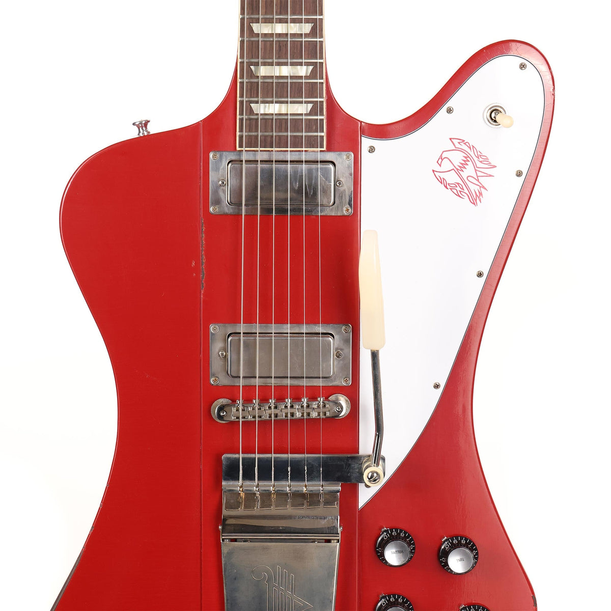 Gibson Custom Shop 1963 Firebird V with Maestro Vibrola Cardinal Red Light Aged — 6