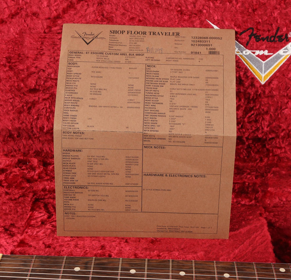 Fender Custom Shop 1961 Esquire Custom Heavy Relic Black Masterbuilt Greg Fessler — 11
