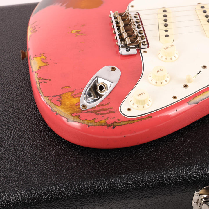 Fender Custom Shop Limited Edition 1967 Stratocaster Heavy Relic Aged Fiesta Red over 3-Tone Sunburst 2022