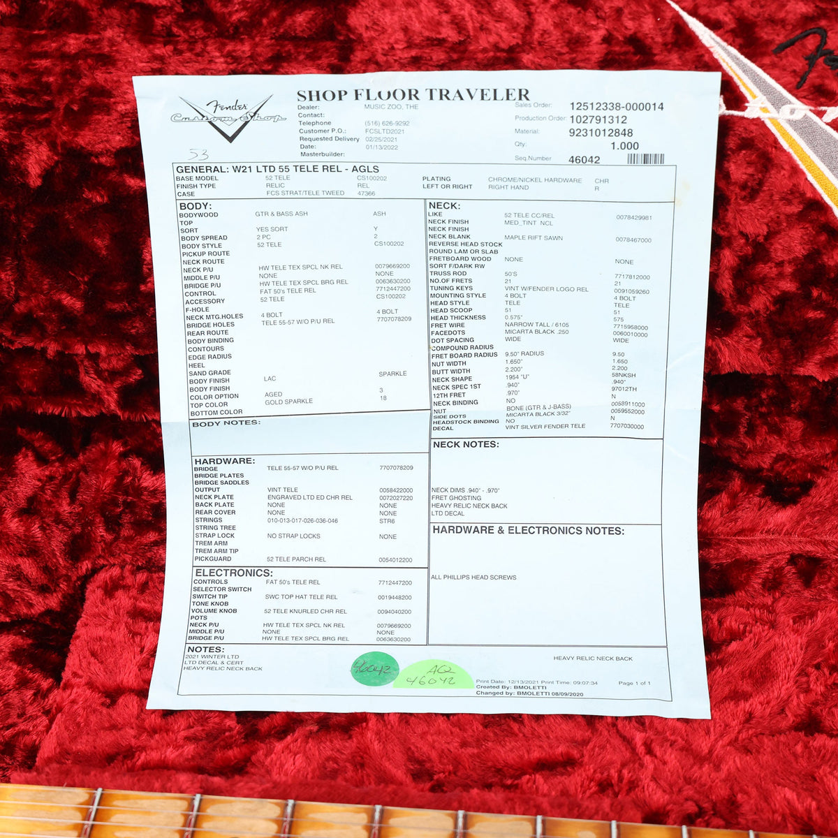 Fender Custom Shop Limited Edition 1955 Telecaster Relic Aged Gold Sparkle — 11