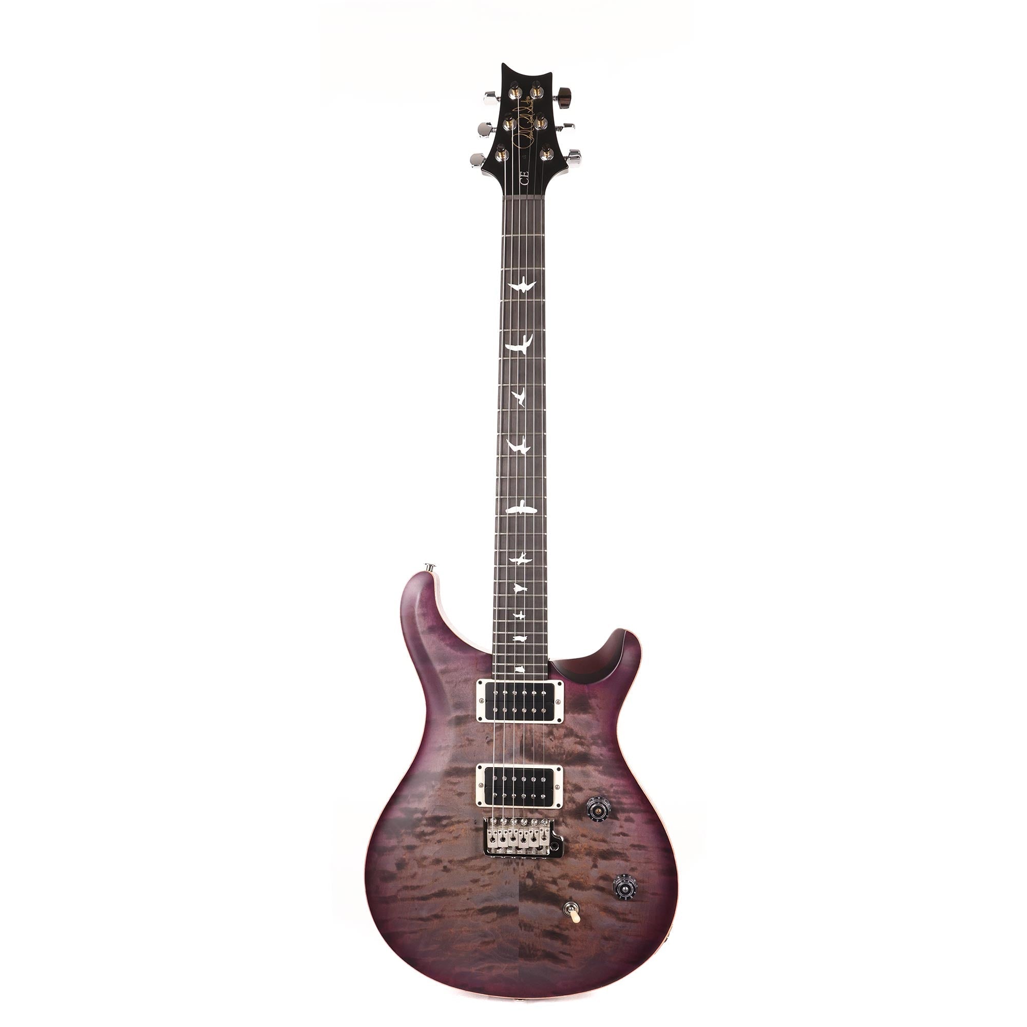 PRS Wood Library CE24 Satin Quilt Top Faded Grey Black Cherry