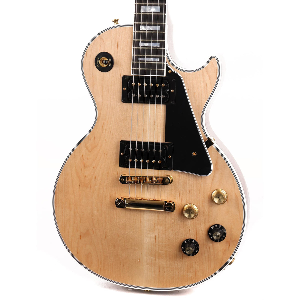 Gibson Custom Shop Les Paul Custom Natural Top Ebony Body Made 2 Measure — 7