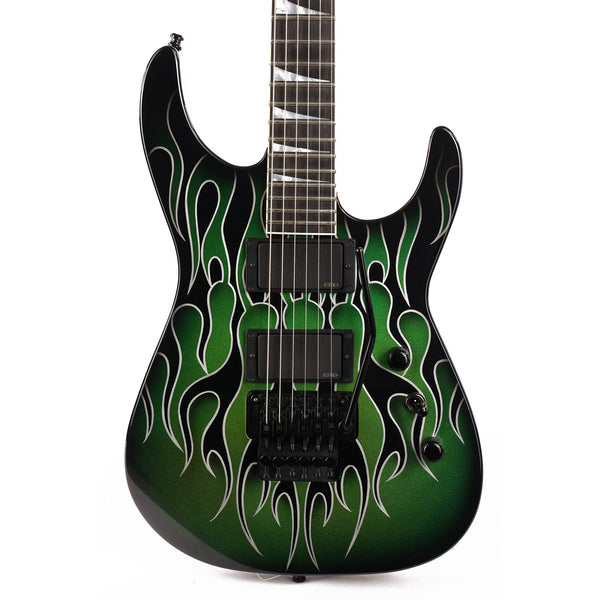 Jackson Custom Shop Dinky DK1 Metallic Green Ghost Flames 2019