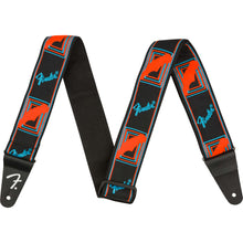 Fender Neon Monogrammed Strap Blue and Orange
