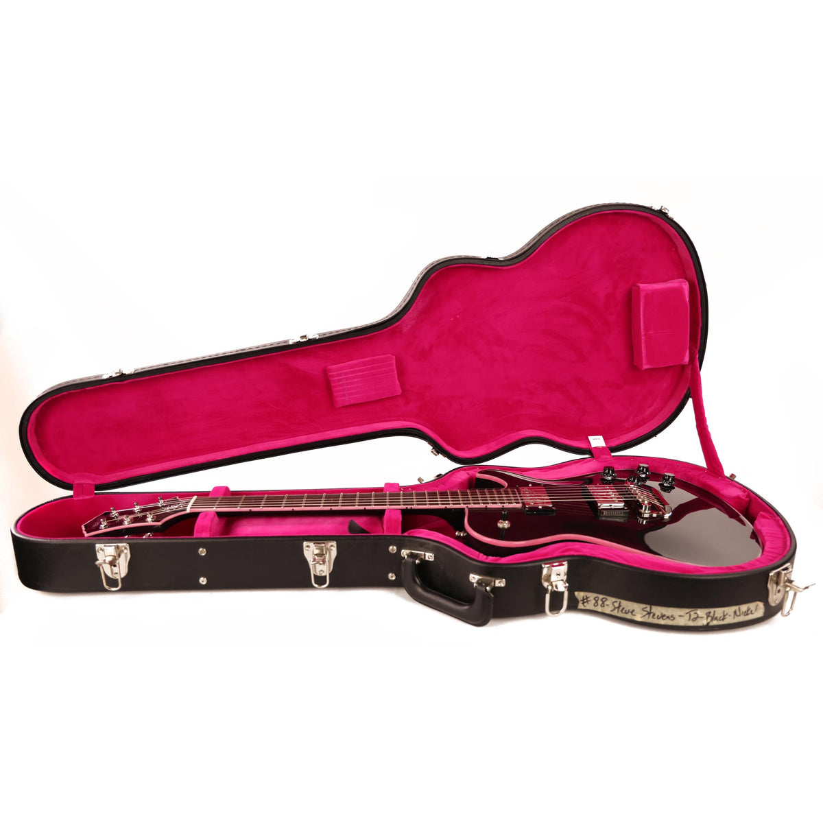 Knaggs Influence Series Steve Stevens Signature Black Gloss with Pink Binding — 10