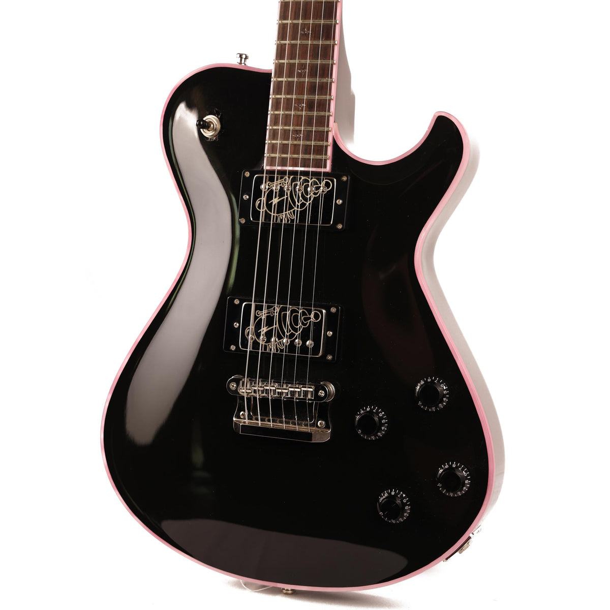 Knaggs Influence Series Steve Stevens Signature Black Gloss with Pink Binding — 7