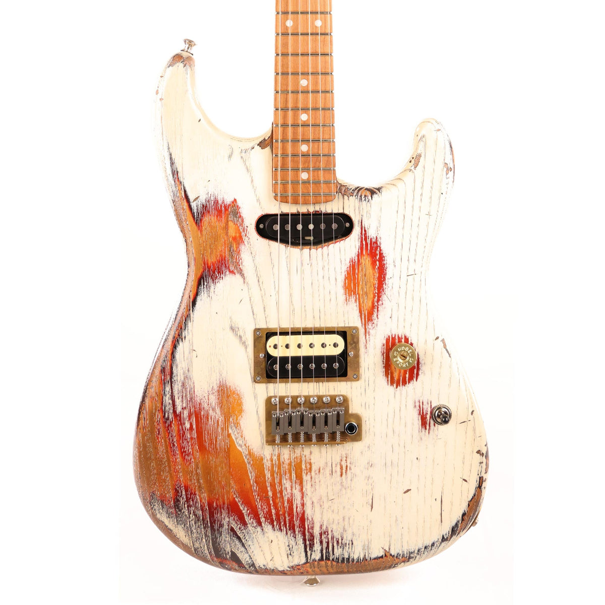 Paoletti Stratospheric Wine HS Relic White over Sunburst Music Zoo Exclusive — 1